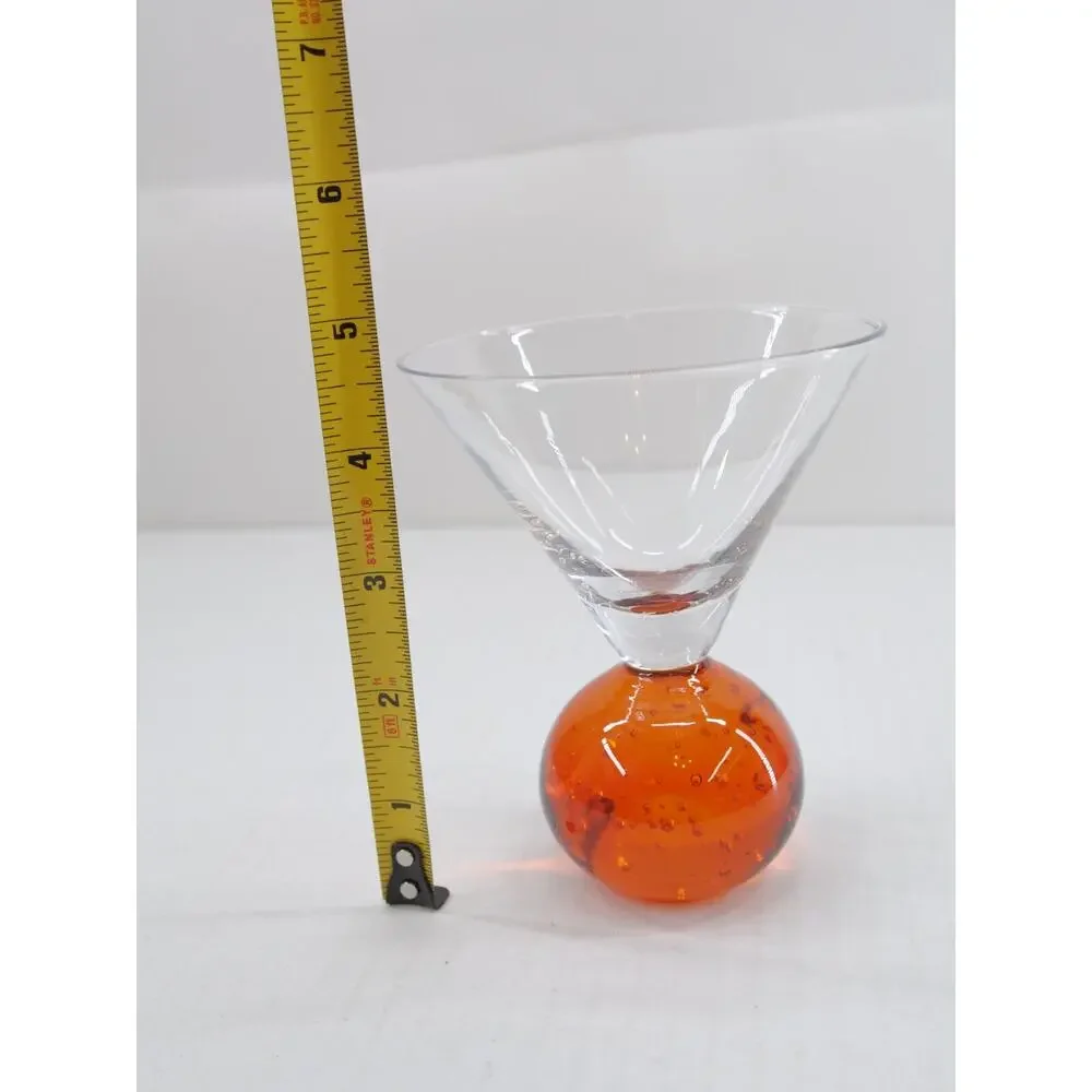Vintage E Cointreau Martini Cocktail Glass Orange Bubble Ball